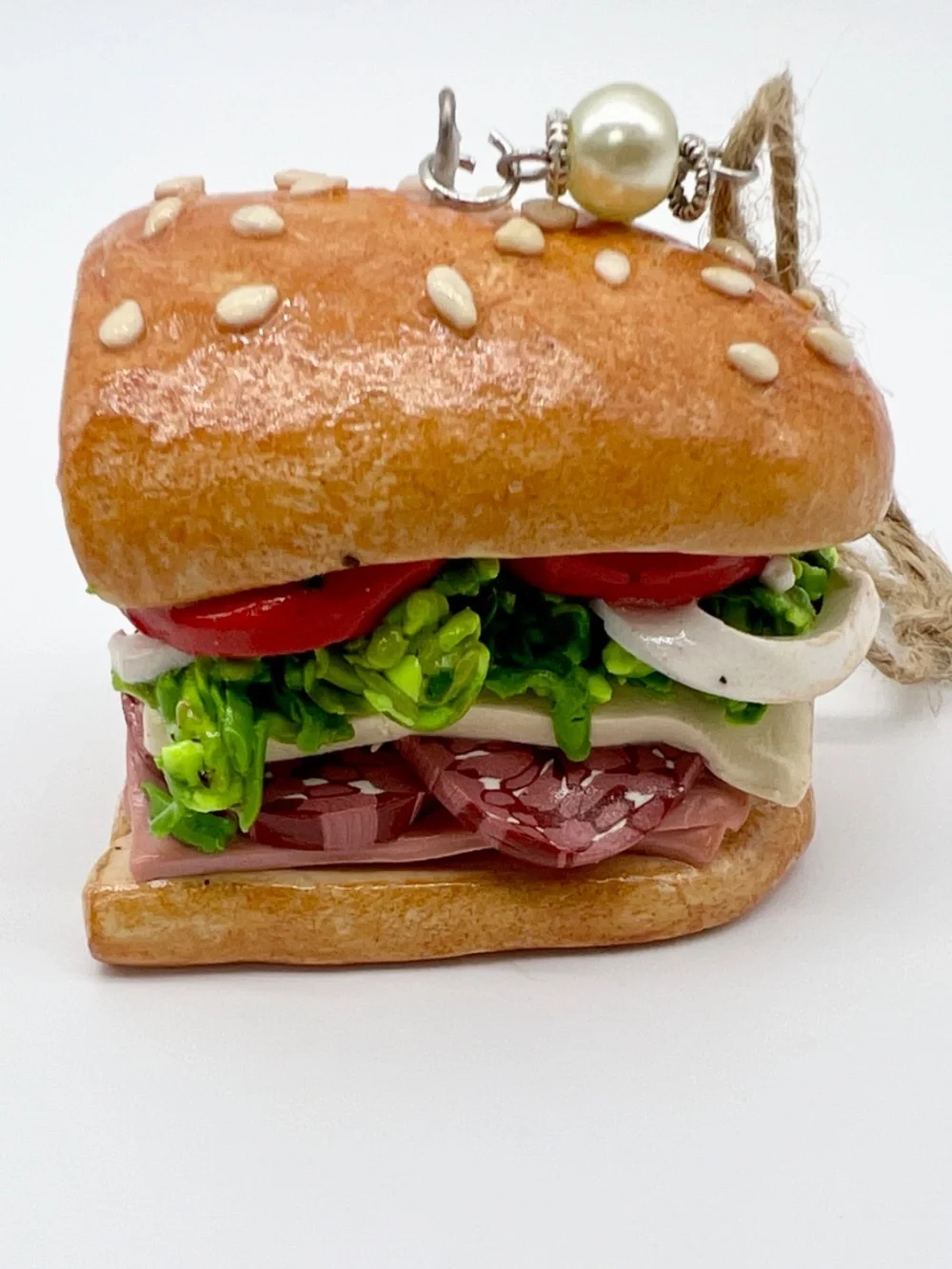 Ham, Salami & Cheese Sandwich Ornament | Handmade Italian Deli Sub Ornament